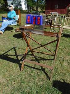 lot 426 image: Folding wooden wood art table stand. As shown.