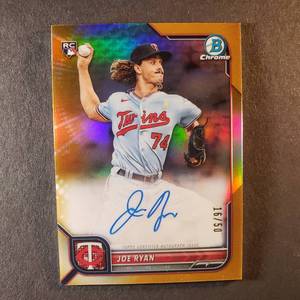 lot 1 image: Joe Ryan Gold Refractor Rookie Card 16150 Topps CRA-JR