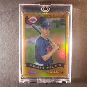 lot 2 image: Joe Mauer 2002 Topps Chrome Gold Rookie Refractor #622