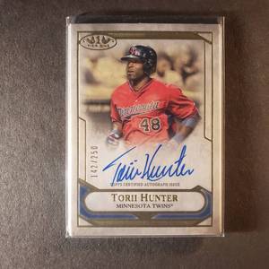 lot 5 image: Torii Hunter Autographed Topps Tier 1, 142150