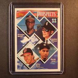 lot 13 image: Topps Rookie Prospects Shortstops Card 158, Derek Jeter