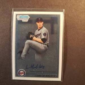 lot 41 image: Liam Hendricks 1st Bowman Chrome Autographed Rookie Card BCP183