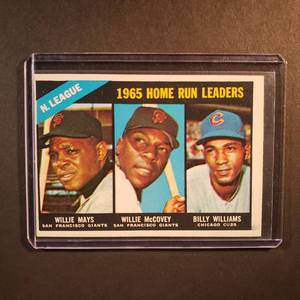 lot 45 image: Willie Mays, Willie McCovey, Billy Williams 1965 Home Run Leaders