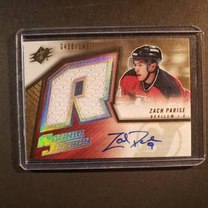 lot 48 image: Zach Parise Rookie Patch Autographed 4581499, Upper Deck No. 163