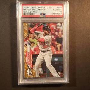 lot 60 image: Randy Arozarena Rookie Topps Gold Stars 229, PSAA GEM MT 10