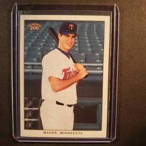 lot 63 image: Joe Mauer Topps 206 Rookie Card, Topps No. 271