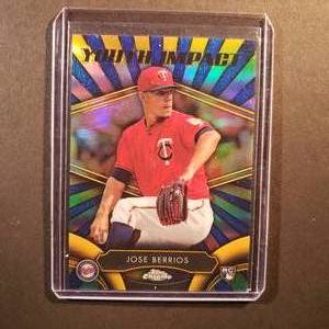 lot 73 image: Jose Berrios Rookie Topps Chrome Youth Impact, YI-19