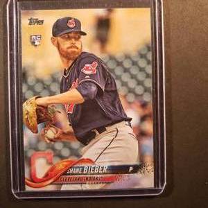 lot 75 image: Shane Bieber 2018 Topps Update US198