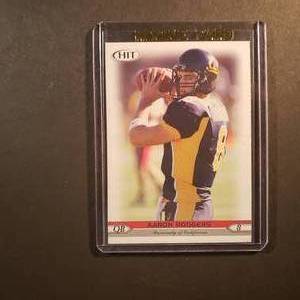 lot 76 image: Aaron Rodgers Sage HIT Rookie Card