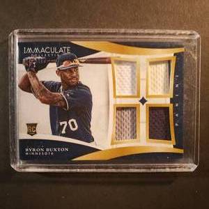 lot 78 image: Byron Buxton Rookie Patch 799 Panini Immaculate Collection No. 1