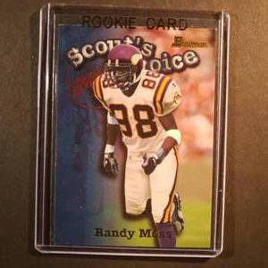 lot 107 image: Randy Moss Rookie Bowman Scouts Choice SC12