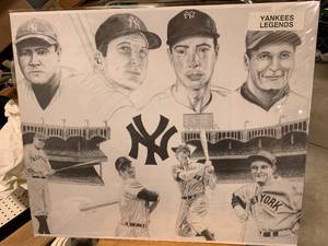 Yankees Legends Sketched Artwork 20 x 24 Inch