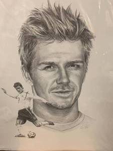 David Beckham Sketched Artwork 20 x 24 Inch