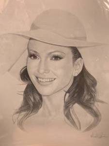 Jennifer Lopez Sketched Artwork 20 x 24 Inch
