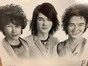 Jonas Brothers Sketched Artwork 20 x 24 Inch
