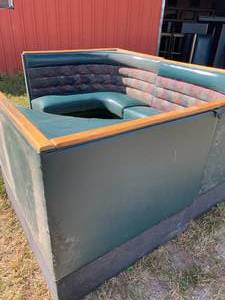Large Green 3pc Booth 102 x 84 x 39 Inches Tall