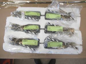 lot 9 image: (6) Macys Holiday Lane Champaign Bottle Ornaments