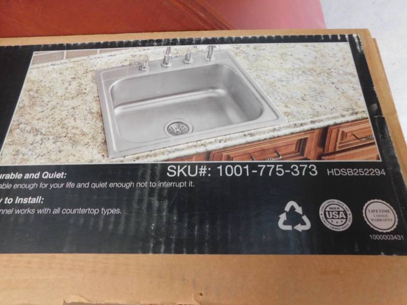 lot 50 image: Elkay Pergola Drop-In Stainless Steel 25 in. 4-Hole Single Bowl Kitchen Sink