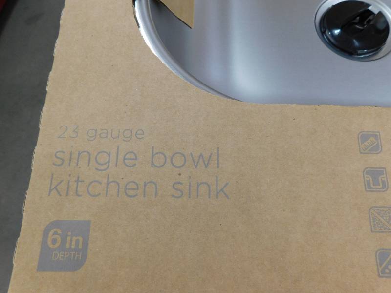 lot 52 image: Glacier Bay Drop-In Stainless Steel 25 in. 4-Hole Single Bowl Kitchen Sink