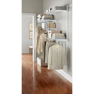 lot 88 image: Rubbermaid 5 ft. - 7 ft. Wire Closet Shelf Wardrobe Kit