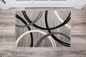 lot 95 image: Rugshop Modern Wavy Circles Design Area Rug 2 x 3