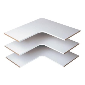 lot 96 image: Closet Evolution 30 in. D x 30 in. W Classic White Wood Corner Shelf (6-Pack)