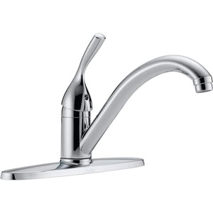 lot 130 image: Delta Classic Single-Handle Standard Kitchen Faucet in Chrome