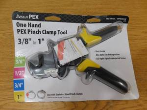 lot 136 image: Apollo 38 in. to 1 in. 1-Hand PEX-B Pinch Clamp Tool
