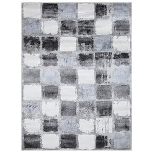 lot 86 image: Piazza Squares Gray 8 ft. x 10 ft. Area Rug