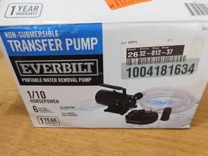 lot 150 image: Everbilt 110 HP Non-Submersible Self-Priming Transfer Pump