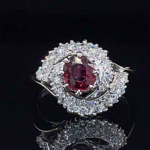 1 CT Fine Ruby & Diamond Estate Ring in 18k Gold $6000 Retail VIDEO