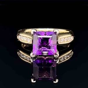 Gorgeous Purple Amethyst & 0.30ctw Diamond Cocktail Ring in 14k Yellow Gold $1275 Retail VIDEO