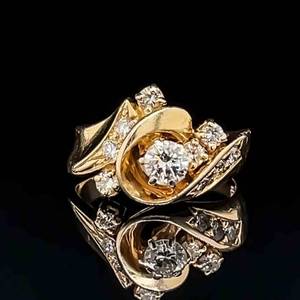 .71 Carat Diamond Cluster Estate Ring in 14k Yellow Gold $2250 Retail VIDEO