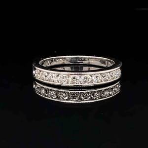Glamorous Classic 0.50ctw Diamond Channel Band Half-Eternity Ring in 14k White Gold