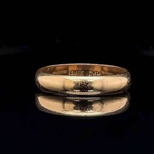 Vintage 4mm Wide Simple Dome-Shaped Band Ring in Brightly Polished Yellow Gold