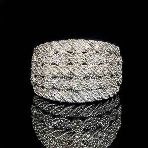 Designer Leslie Greene Micro Pave Diamond Twisted Rope Dome Ring $750 Retail