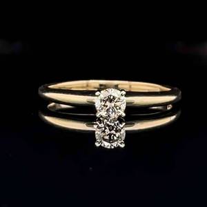Petite 0.20ctw Round Diamond Solitaire Ring in 14k Yellow Gold