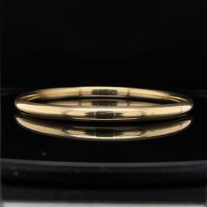 Classic Bright Shine Stiff Bangle Bracelet in 14k Yellow Gold