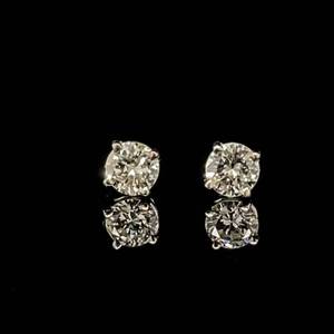 0.62ctw Round Diamond Classic Solitaire Stud Earrings in 14k White Gold