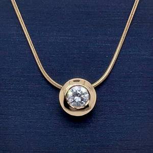 Diamond Necklace .55ct. set in 14k Yellow Gold Pendant & Chain, A Timeless Style inspired by T&Co - $3980 Retail