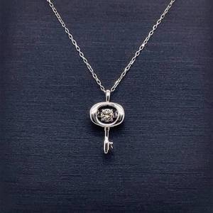 Diamond in Motion Key of Wisdom & Love Pendant Necklace in White Gold