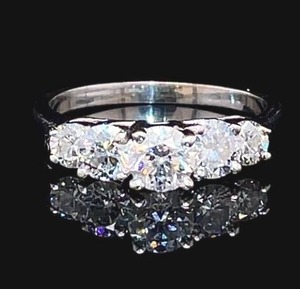 Immaculate 1.50 Carat Five Diamond Ring in 14k White Gold $3950 Retail VIDEO