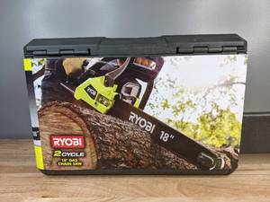 Brand New Ryobi 18 in. 38cc 2-Cycle Gas Chainsaw with Heavy Duty Case