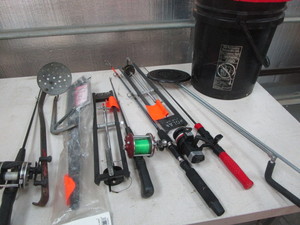 Ice Fishing tip ups, rattle wheels...