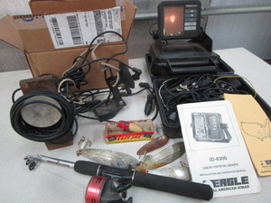 Eagle II locator, Zebco rod, lures...