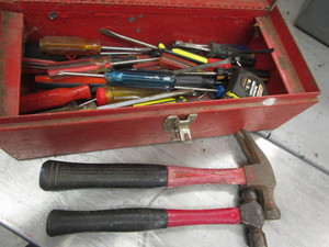 Toolbox with screwdrivers, hammers...