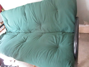 Futon, metal frame...