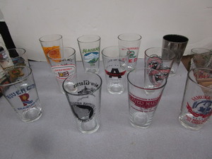 Beer glasses, advertising, qty 12...