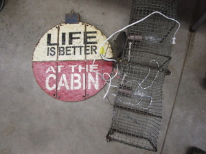 Minnow trap wired for light fixture...