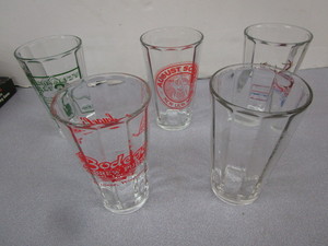 Paneled beer glasses, qty 5...